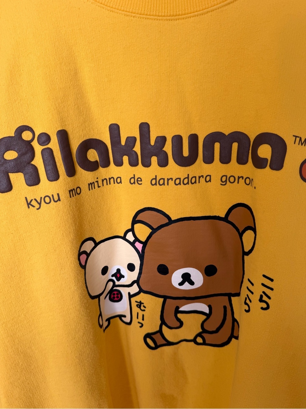 Rilakkuma Yellow Graphic Crewneck Sweater - Picture 2 of 9